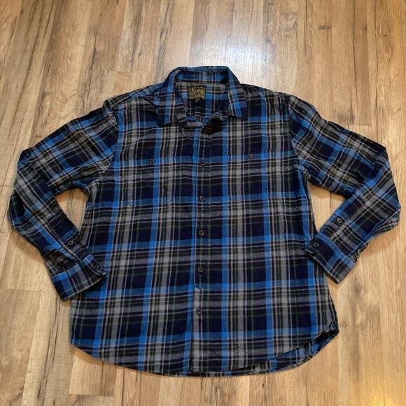 Lucky Brand Other - Vintage Lucky Brand Flannel Plaid Shirt Men's XL Western Rodeo Utility Blue